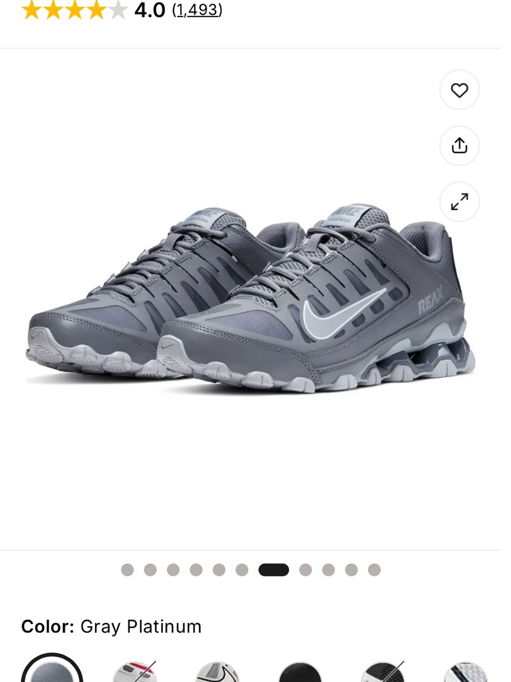 Men's Nike Gray ReAx Running Shoes - Performance Trainer